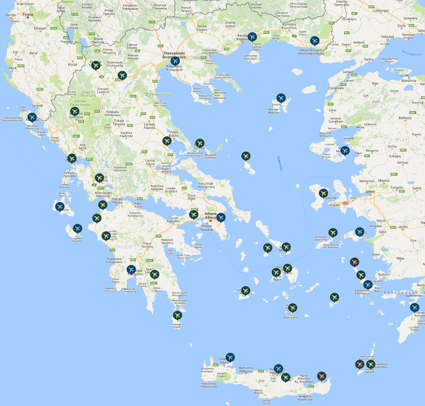 Airports in Greece